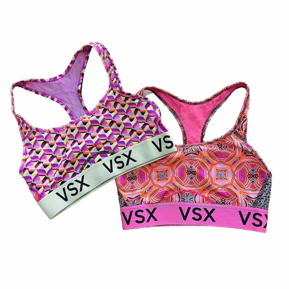 Two VSX Sport Victoria’s Secret Womens Sports Bras Size Small Unpadded Wireless - Picture 1 of 5